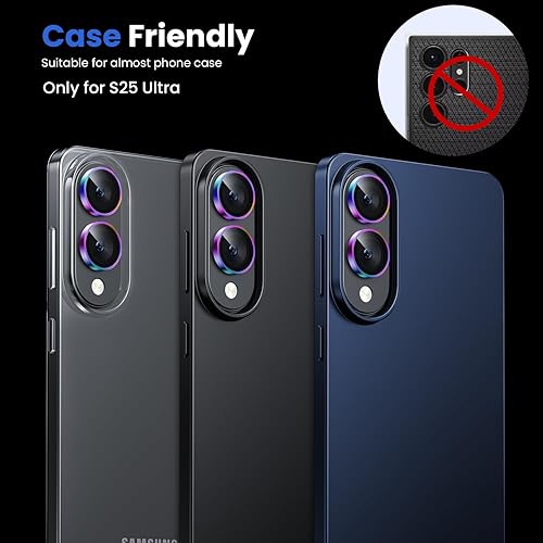 Miniatura 17 de WSKEN Protector de lente de cámara para Samsung Galaxy S24 Ultra, vidrio templado 9H ultra delgado resistente a los arañazos con círculo de aluminio