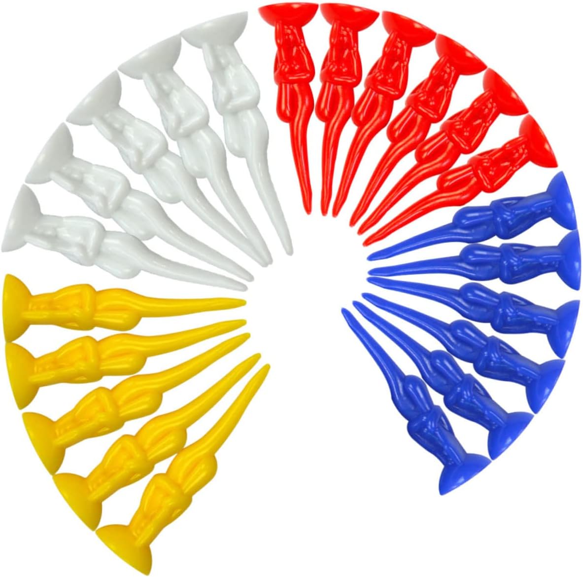 POPETPOP 24pcs Plastic Golf Tees for Golfers Lightweight Maximum Distance