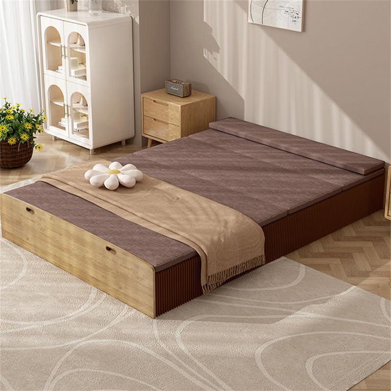 HELLOPAPO Cama plegable con colchón, sofá cama, silla convertible, cama de invitados elástica multifuncional para sala de estar/dormitorio/invitados/oficina en casa/apartamento