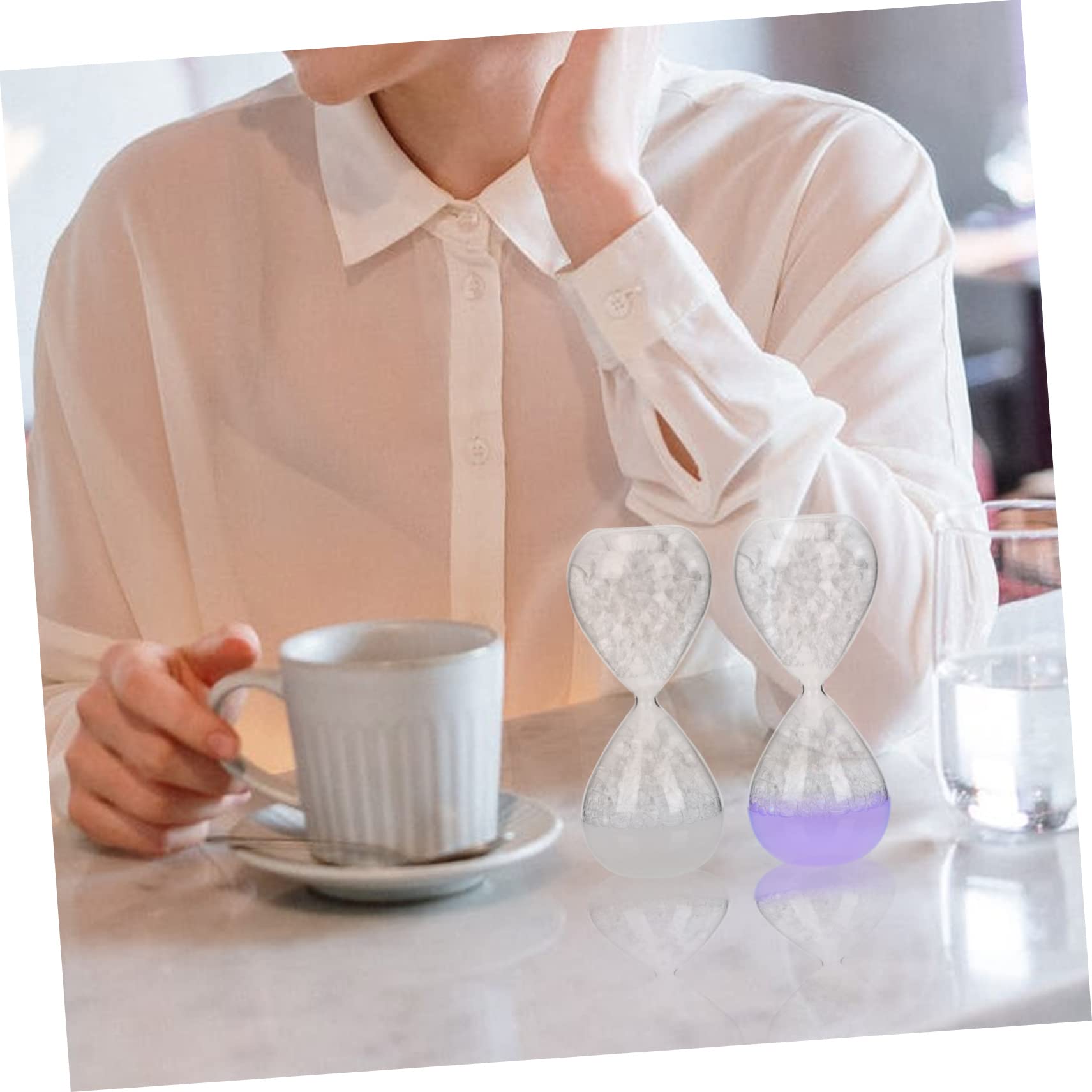 Ciieeo 2 Ensembles Sablier À Bulles Timer Cuisine Petit Sable Minuterie À Bulles Chronomètre Sablier De Table Sablier Ménager Ornement De Bureau Un Verre Violet,Mauve 2 Pièces * 2