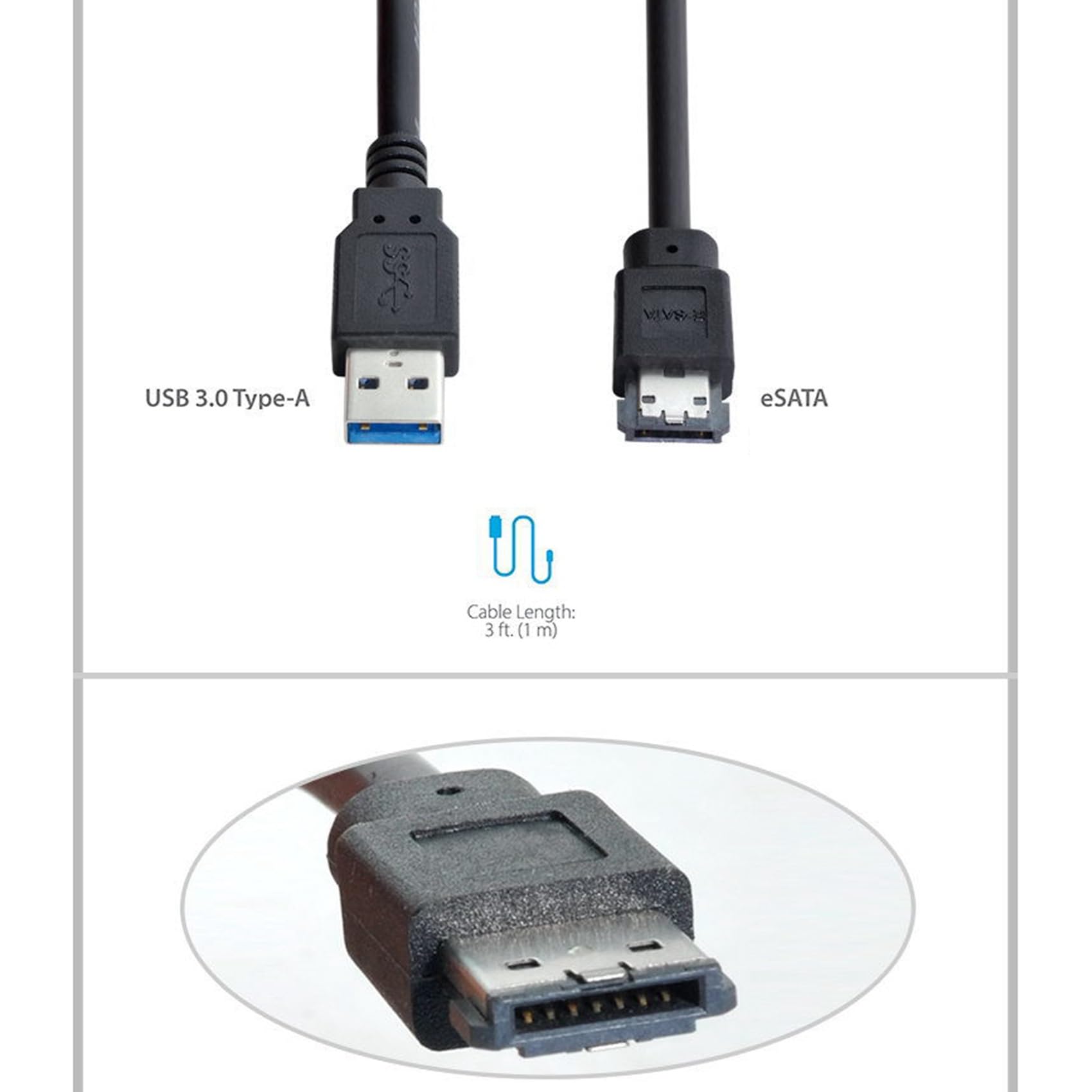4X Zasilanie Przez ESATA DC 5V Power To USB 3.0 Adapter USB3.0 na HDD/SSD/ODD ESATA Power Converter Cable 1M