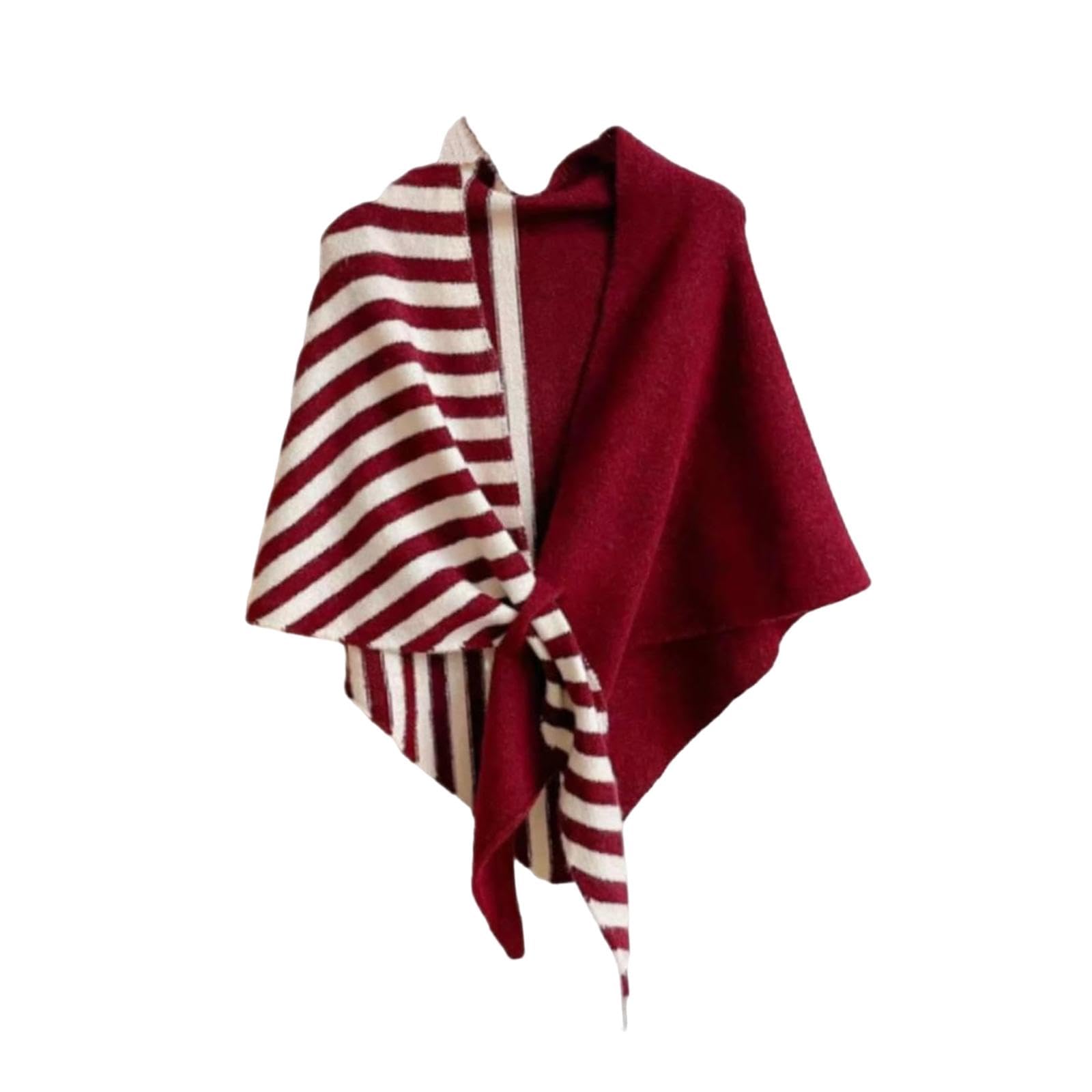 merishopp MERISHOPP®Women's Triangle Striped Shawl Cozy Cross Cape for Dresses Autumn and Winter red|Clothing Shoes & Accessories|Womens Accessories|Scarves & Wraps-picture-45