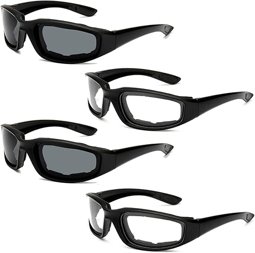 Peciees - Gafas de sol para montar en motocicleta, 4 unidades, para exteriores