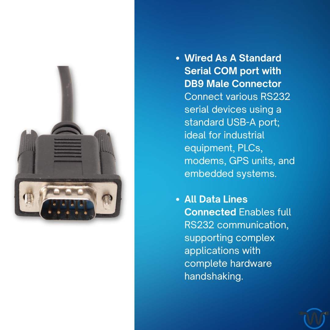 Adaptateur série FTDI USB vers DB9M - Poignée de main complète