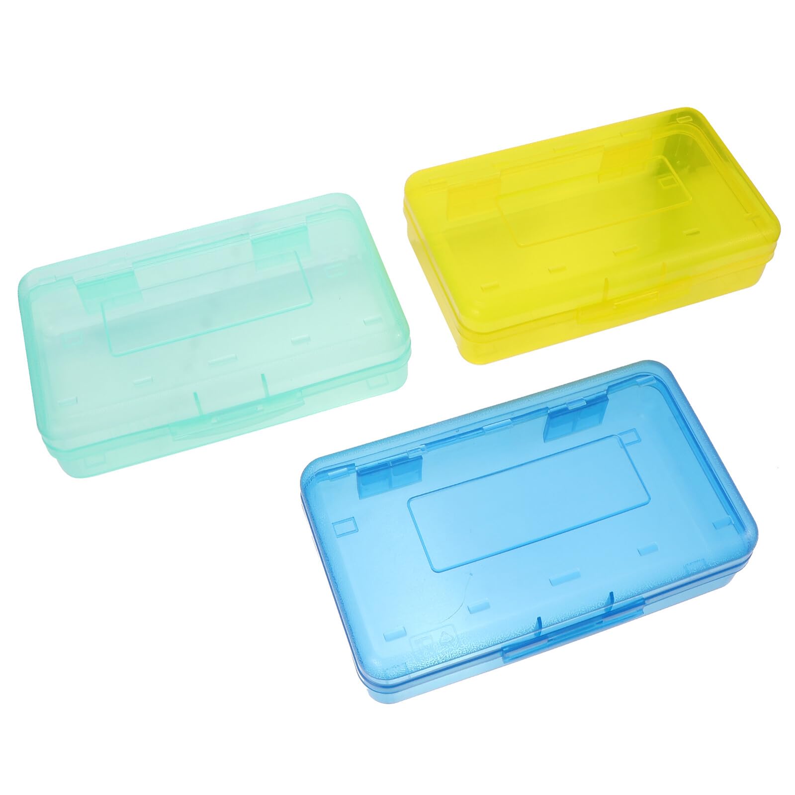 HOMSFOU 3pezzi Astuccio Multifunzionale in Plastica Pp per Studenti Astuccio per Cancelleria Coperchio Comodo Scatola Portaoggetti Trasparente per Penne Matite e Piccoli Colore Casuale