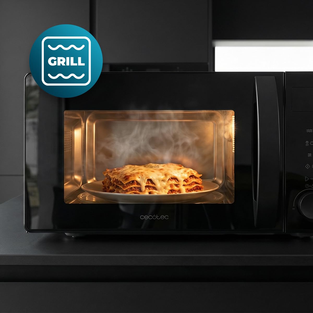 Cecotec Kuchenka mikrofalowa z Grill Proclean 5105 Black. 700 W, 20 l, technologia 3DWave, grill, 5 poziomów mocy, timer 30 min, rozmrażanie, wyświetlacz z zegarem, doskonałe zapiekanki