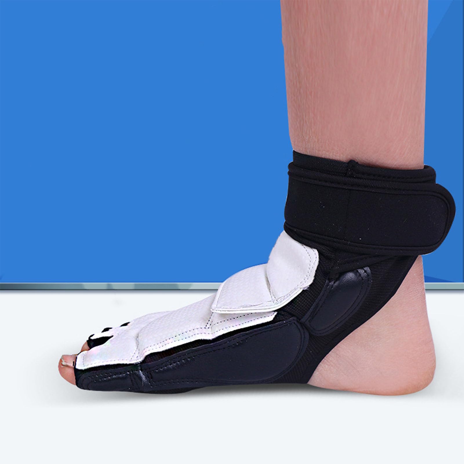 Alomejor Taekwondo Foot Protector Elástico Doble Fijación Material PU para Entrenamiento