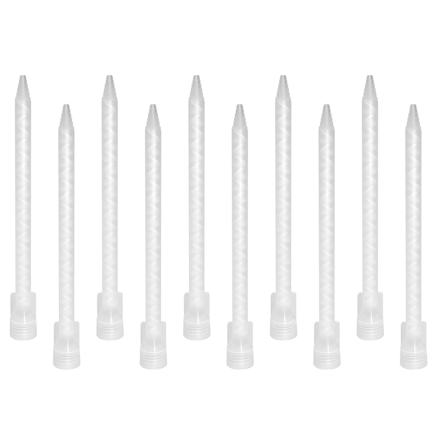 AES Industries 18 Element Static Mixing Nozzle with Stepped Tip for Two Part Cartridges - 10 Pack