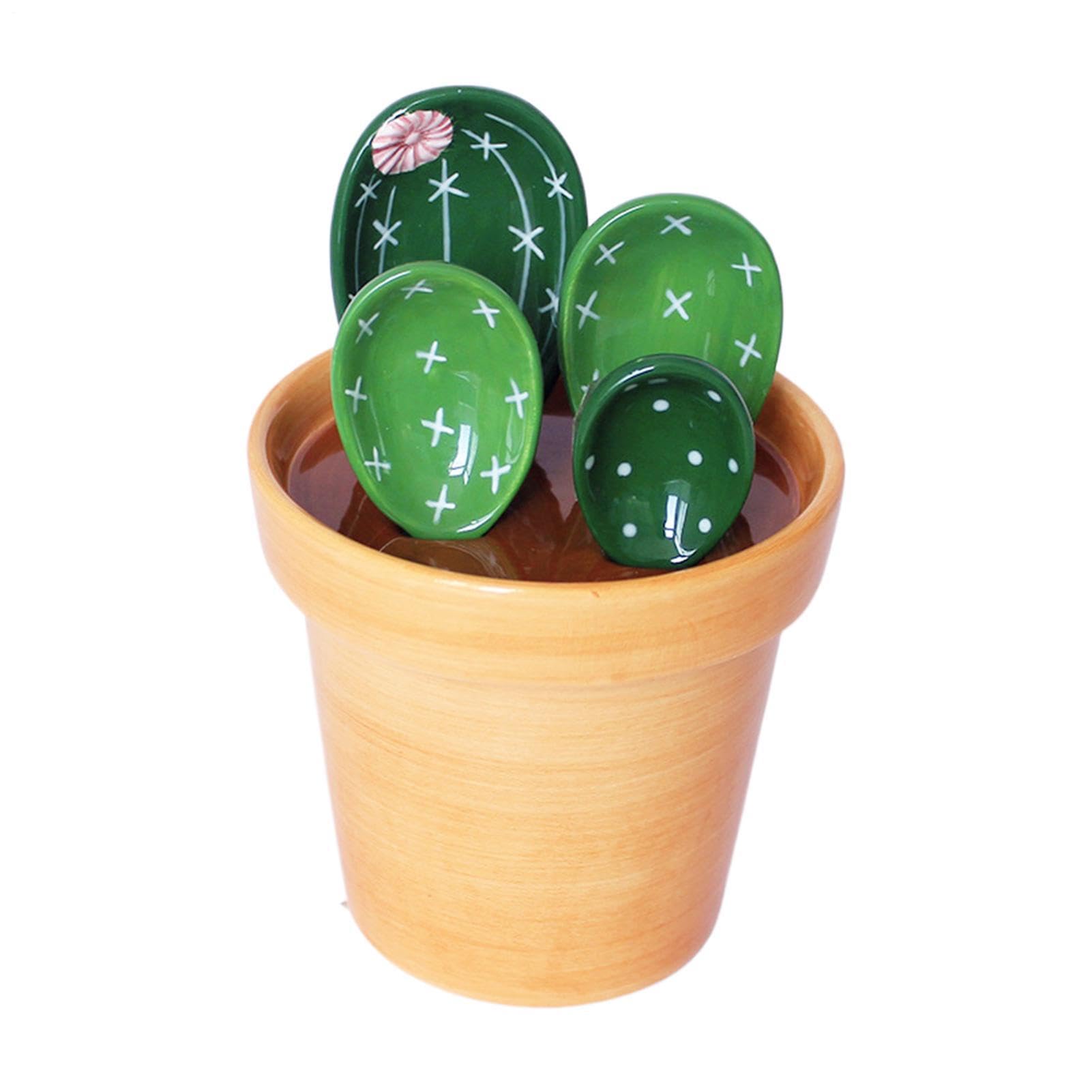 Cuillères à mesurer en céramique cactus, le cadeau idéal pour amoureux de cuisine