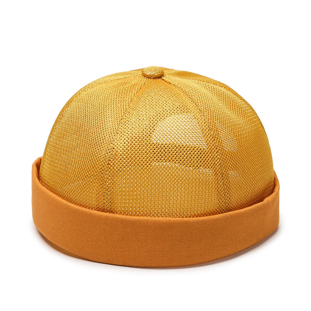 Mens Summer Mesh Brimless Docker Beanie Caps Fashion Outdoor Hip-Hop Sailor Stylish Skull Caps