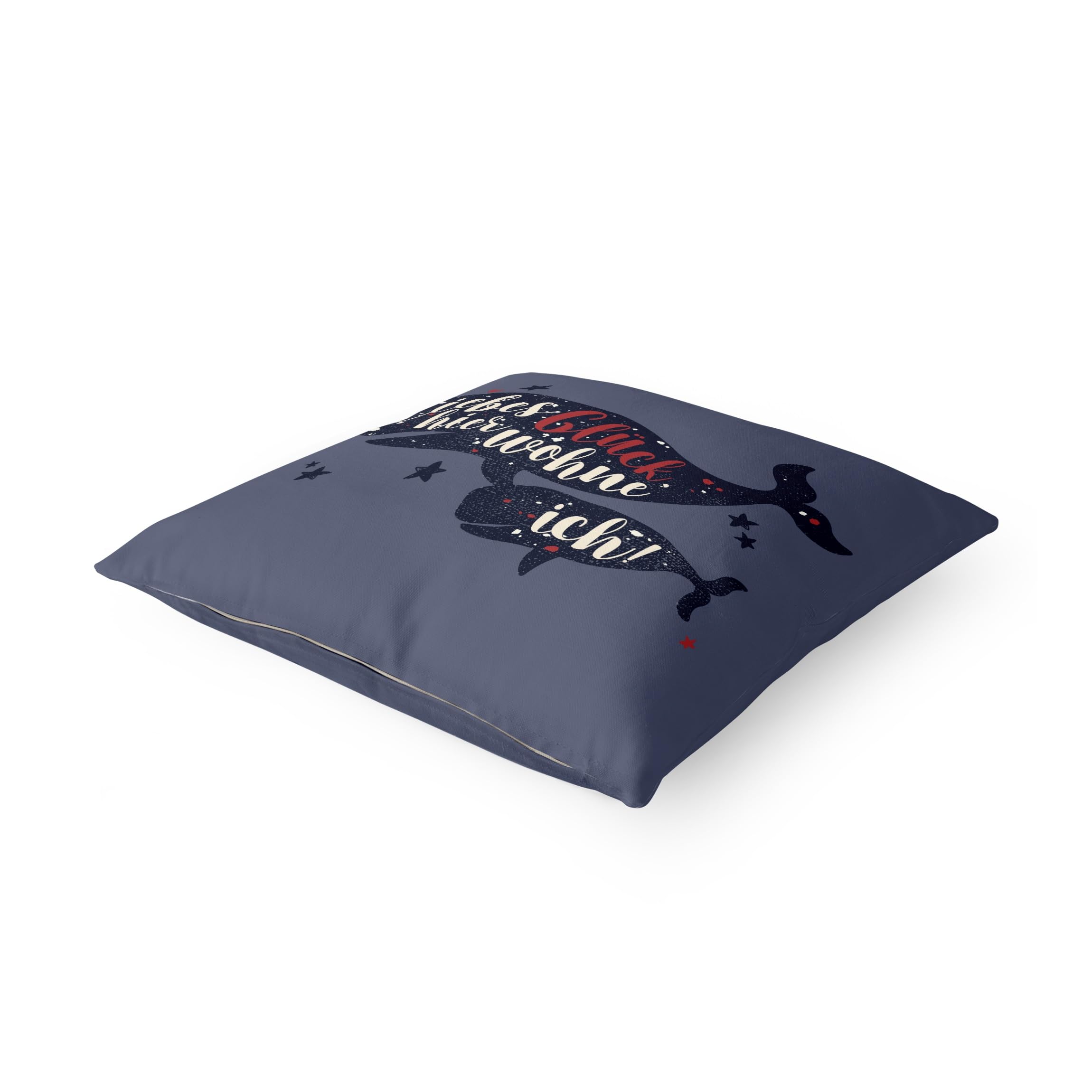 Dekokissen drinnen/Indoor waschbar Sprüche mit Füllung Zierkissen - Made in Germany - Design Bezug blau Sofakissen Illustration Indoor Sofa Bett 1613