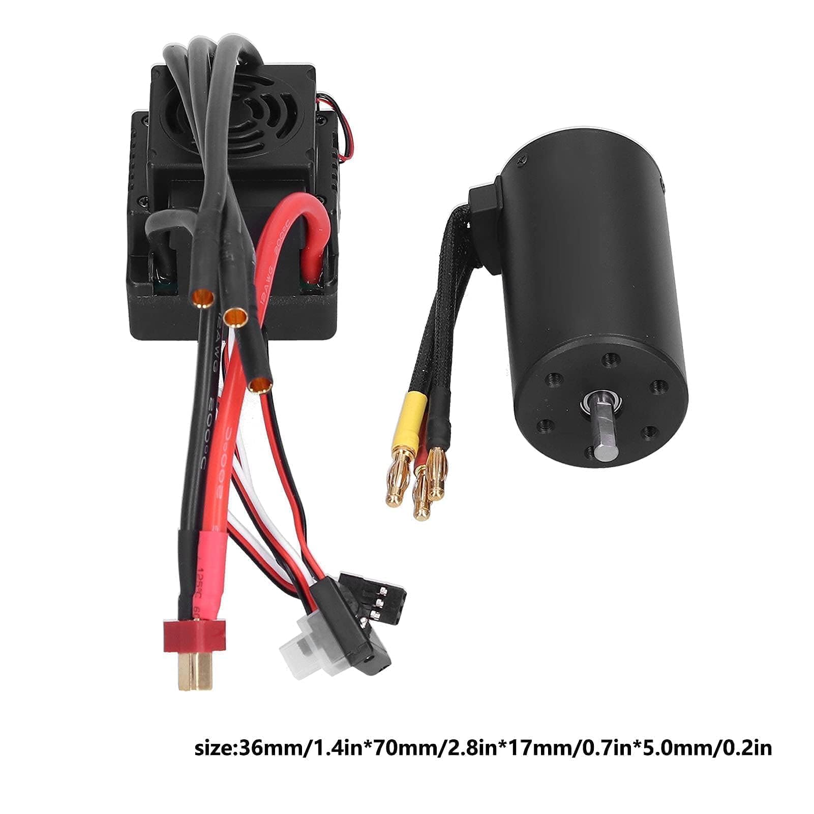 VBESTLIFE Kit Combo RC Motor ESC, 3670 2650KV Motor sin Escobillas y 120A ESC con Set de Enchufes en T Repuesto para Coche 1/8 RC
