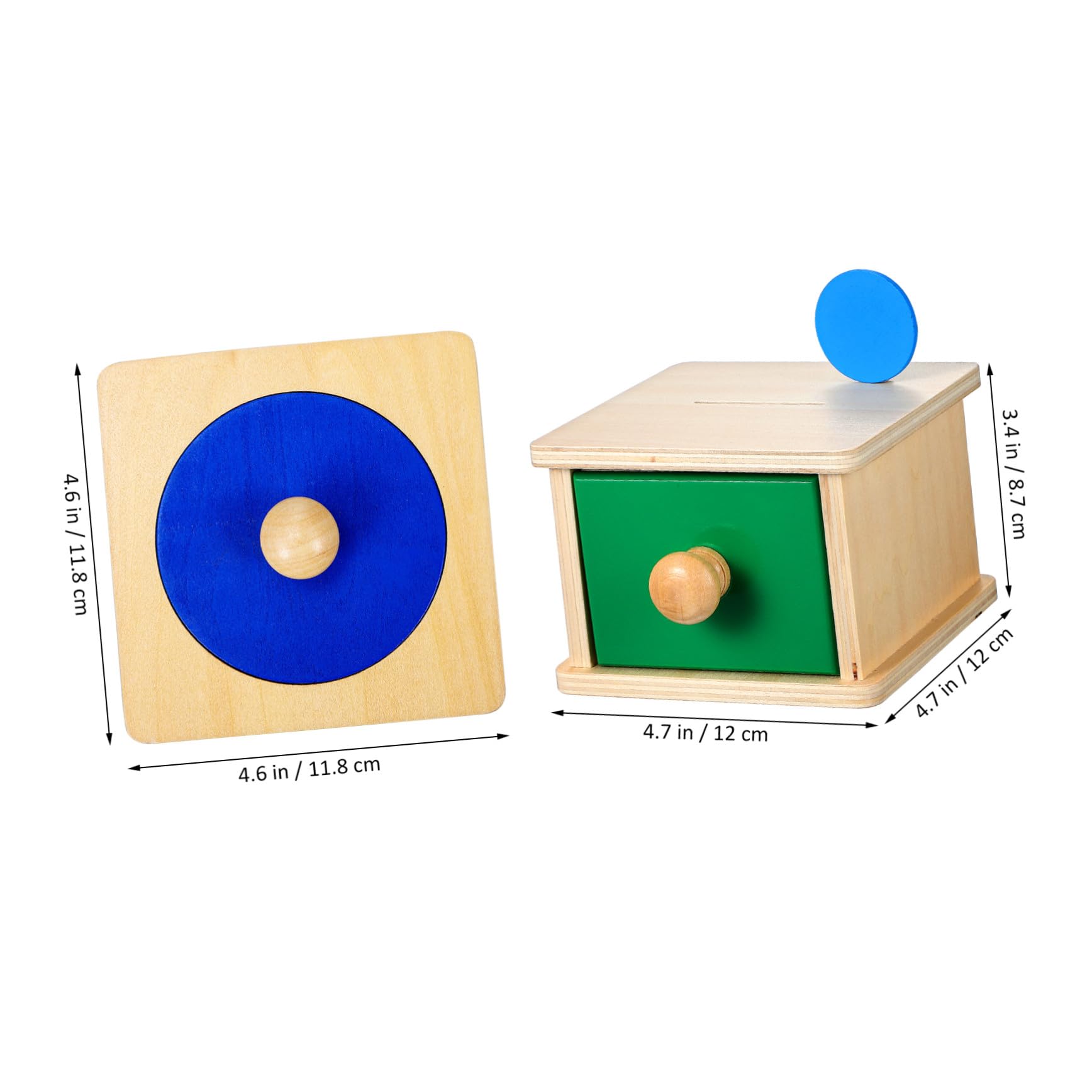 2 Juegos Juguetes Montessori para Bebés y Año con Caja de Monedas de Madera y Puzzles Geométricos Juguetes Educativos para Reconocimiento de Formas y Desarrollo Motriz