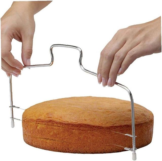 Adjustable Cake Cutter Slicer Stainless Steel Cake Leveller Single Wire Cake Slices Baking Pastry Tools for Home Kitchen Cake Making Leveling Tool Accessories 1pc