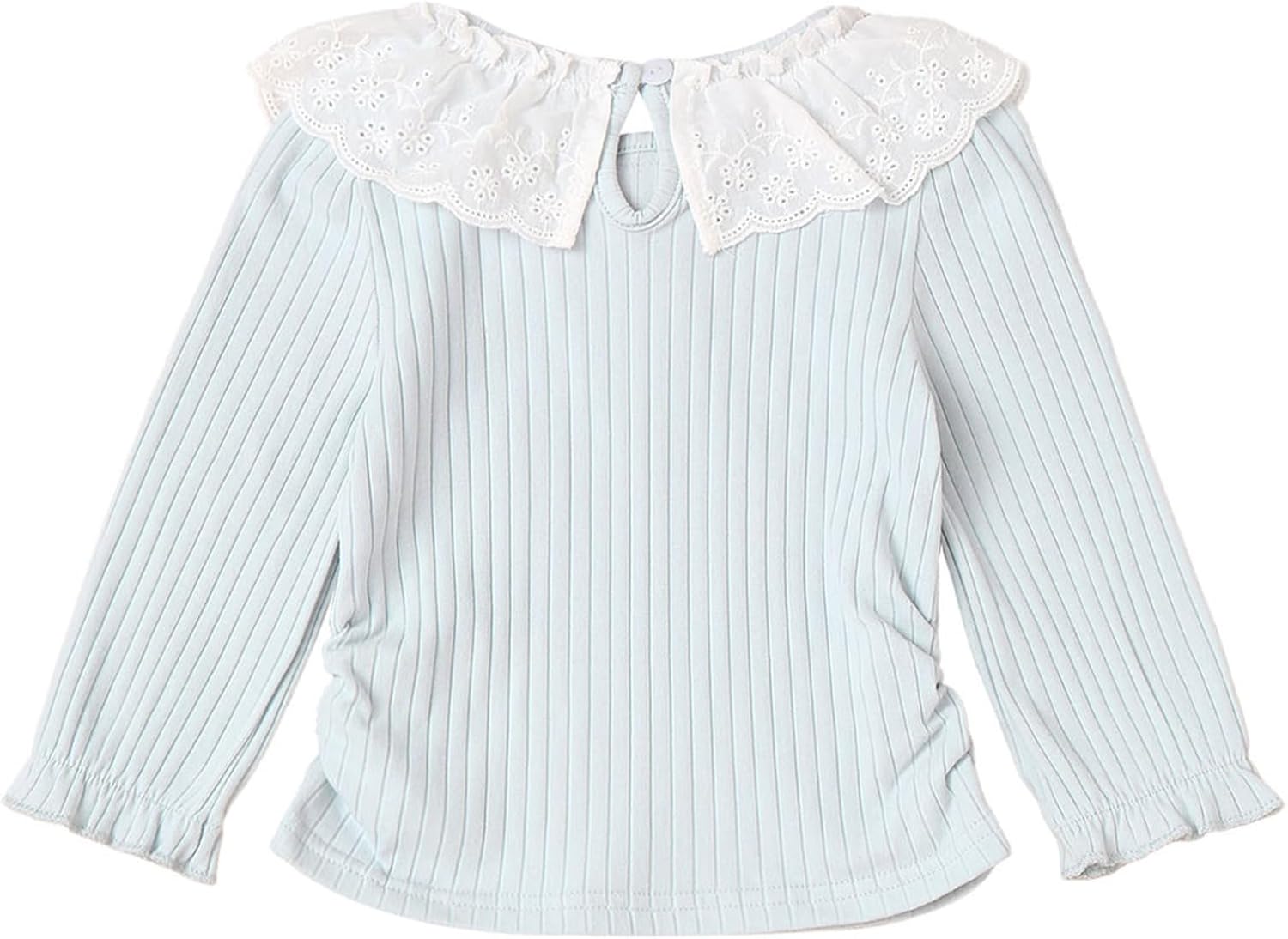 Newborn Girls Toddler Autumn Baby Lace Collar Ribbed Top Infant Knitwear Blouse
