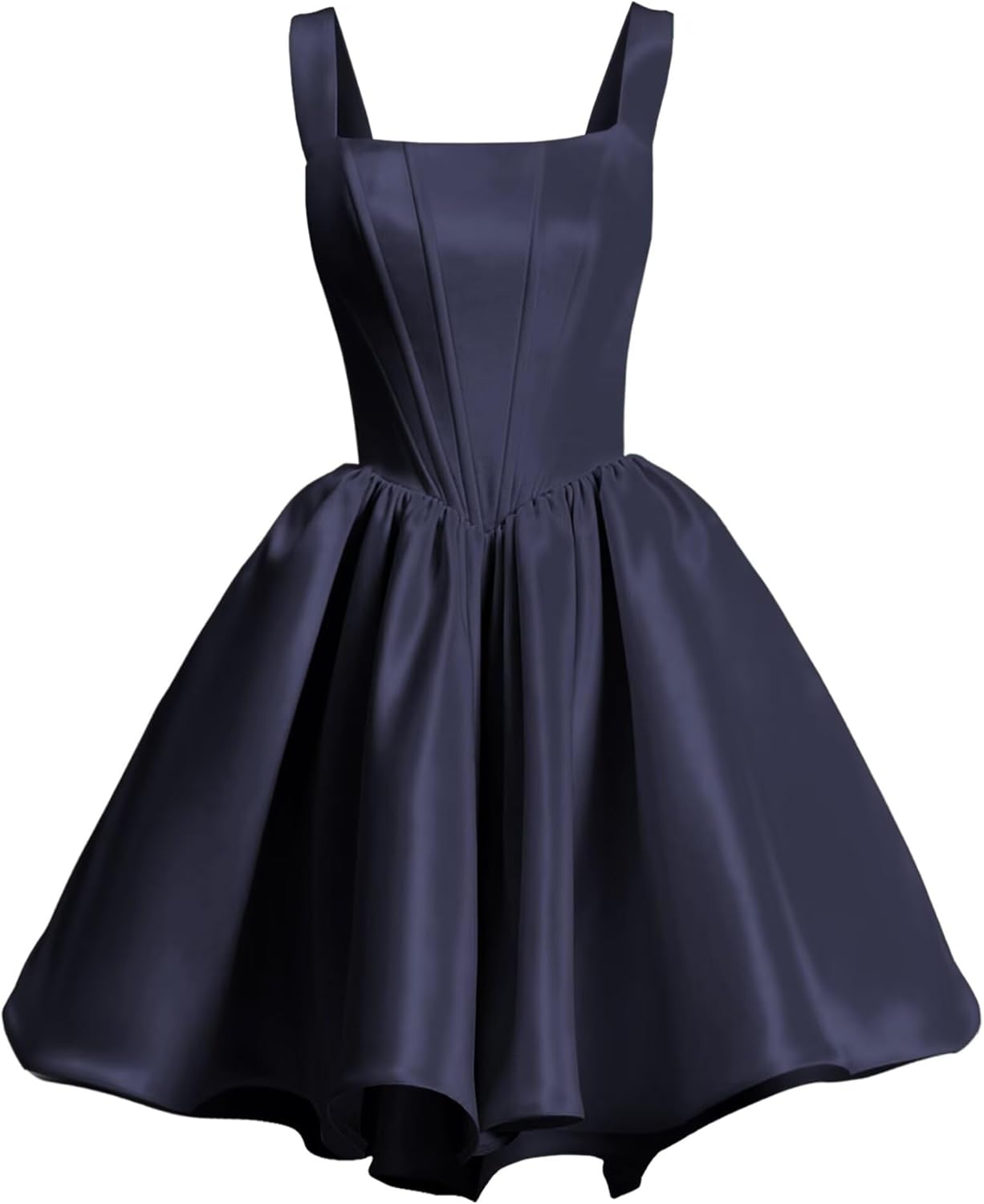 Yexinbridal Satin Homecoming Dresses for Teens 2025 Pockets Spaghetti Straps Square Neck A-line Short Prom Dresses