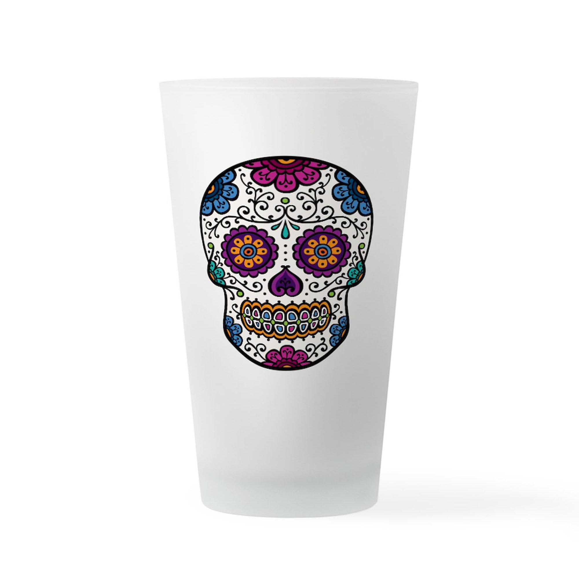CafePress Sugar Skull Pint Glass Pint Glass, 16 oz. Drinking Glass