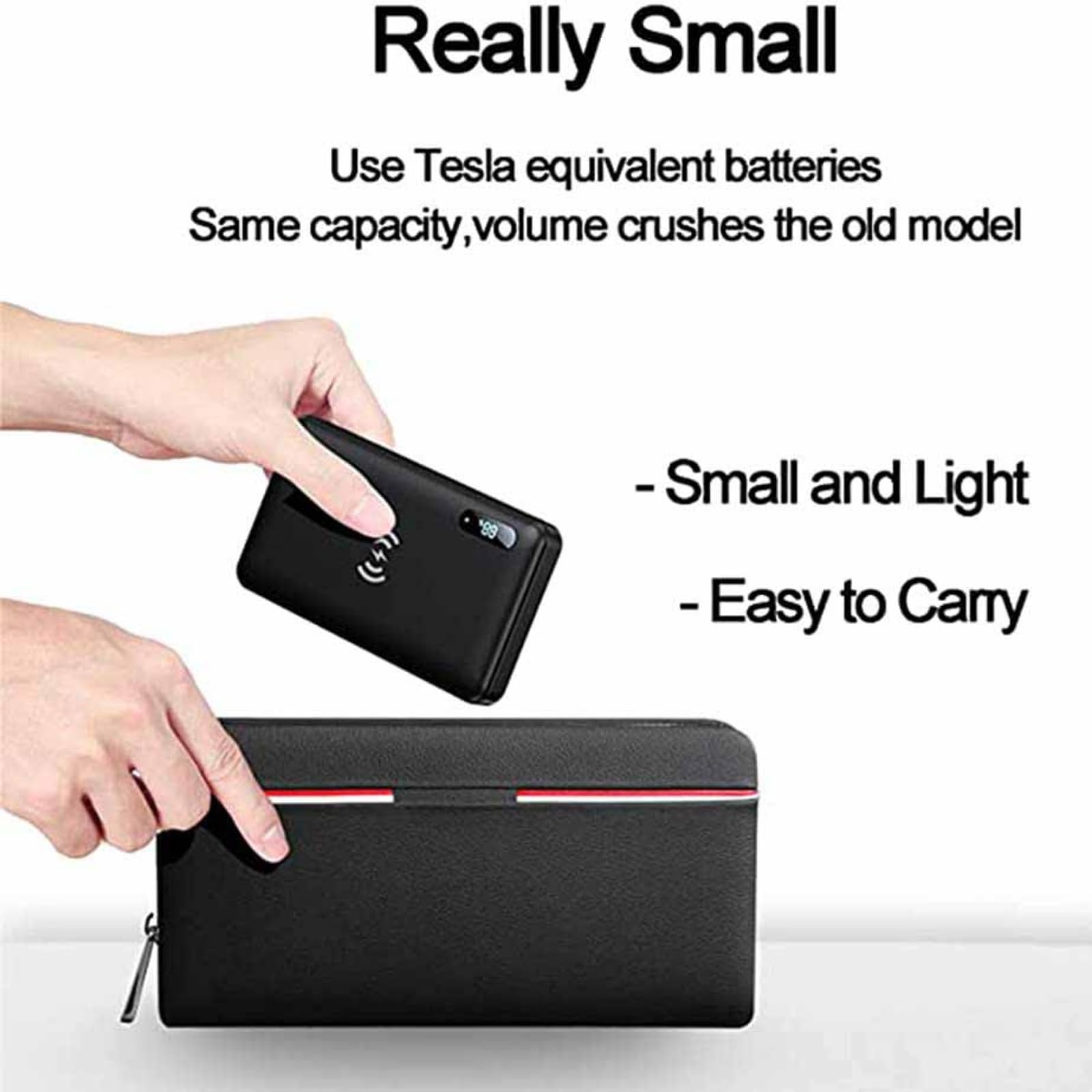 Chargeur Portable Power Bank Charge Rapide Batterie Externe 50000Mah 15W Banque d'alimentation à Induction, 65W Qi Banque d'alimentation sans Fil PD QC 4.0 Charge Rapide Chargeur Portable Ch