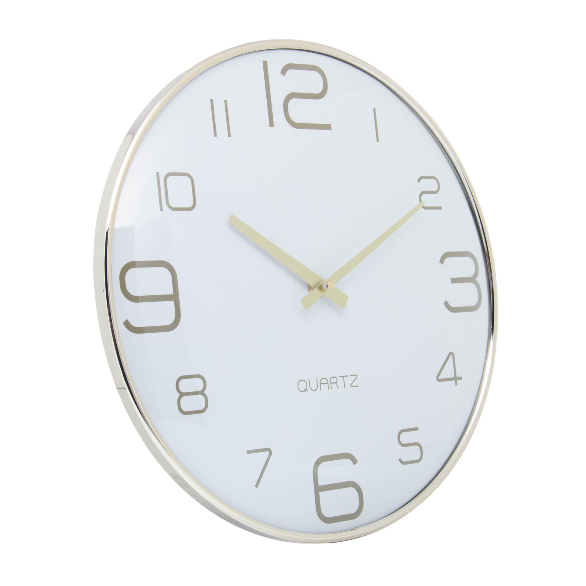 LYOR - Relógio de Parede de Plástico Chronos Branco com Dourado 30,5cm x 4cm
