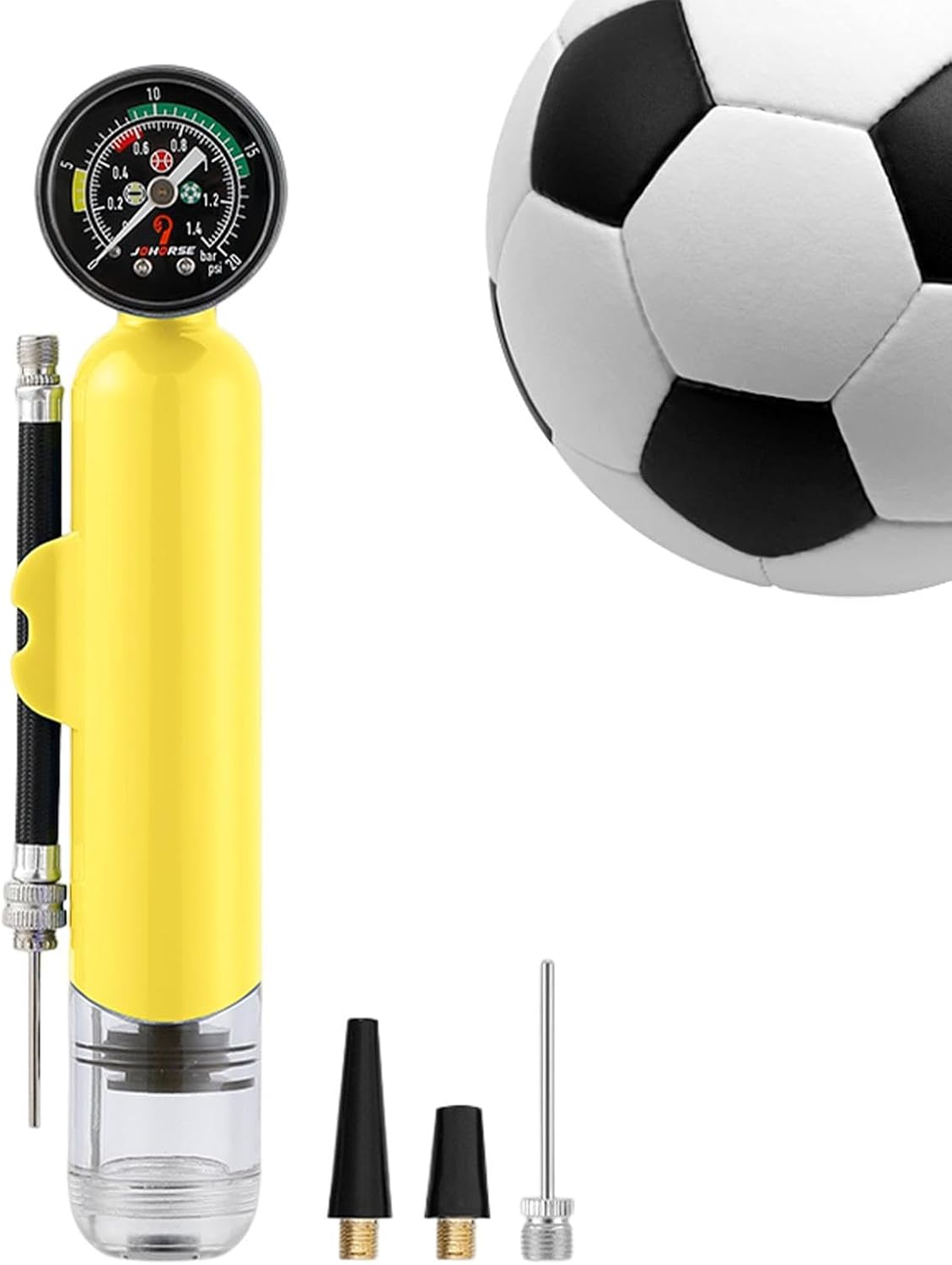 Small Ball Hand Pump,RealTime Pressure Display Inflator Pump Outdoor