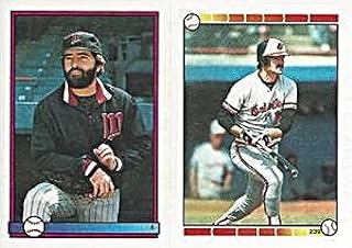 1989 Topps Stickers Baseball #8/239d Jeff Reardon/Larry Sheets Minnesota Twins/Baltimore Orioles Kirk Gibson Sticker Back ...