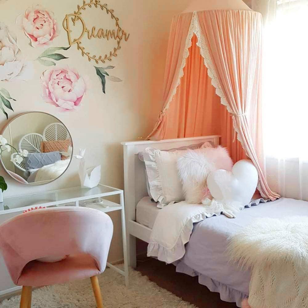 Bed Canopy Round Dome Mosquito Net Hanging Curtain Indoor Outdoor Play Reading Tent Bedroom Nursery Decoration