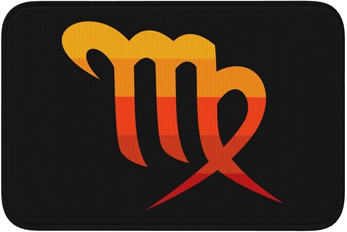 Zodiac Sign Virgo Symbol Bathroom Rugs 24 X 16 Inches Absorbent Non Slip Door Mats Bath Mat Home Decor