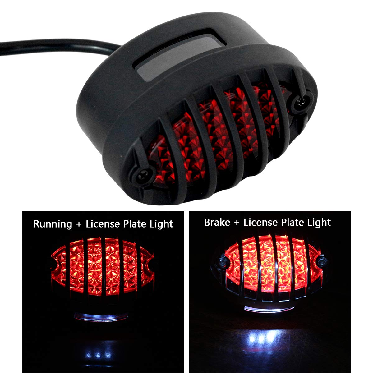 Amazon | FATECIM オートバイ カスタム 楕円形 LED テールライト 