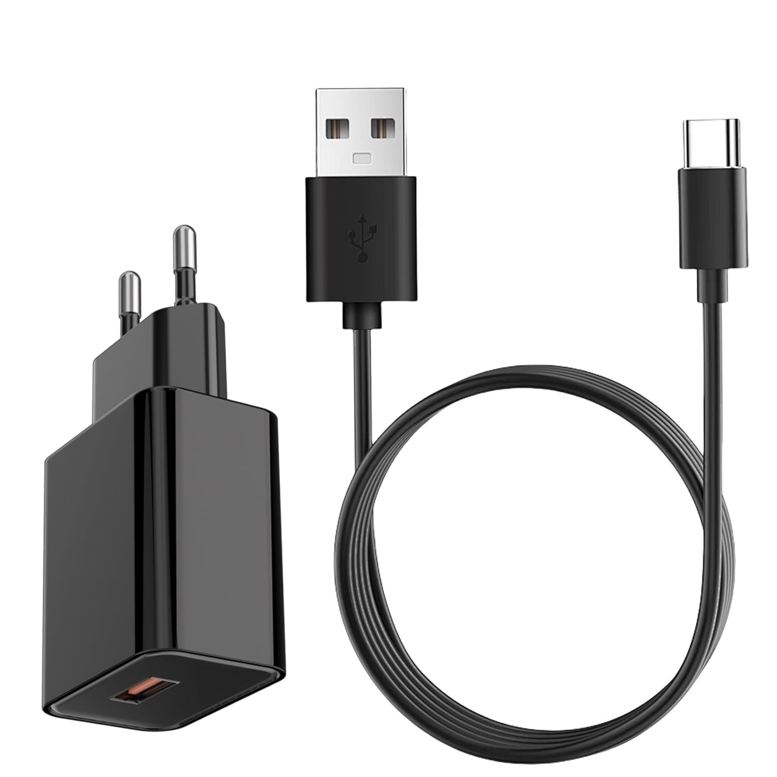 Alimentatore 5V 2A Paicreate, Caricabatterie con cavo (2m), Caricatore USB C Compatibile with Samsung/iPhone/Huawei/xiaomi,Ingresso 100-240V
