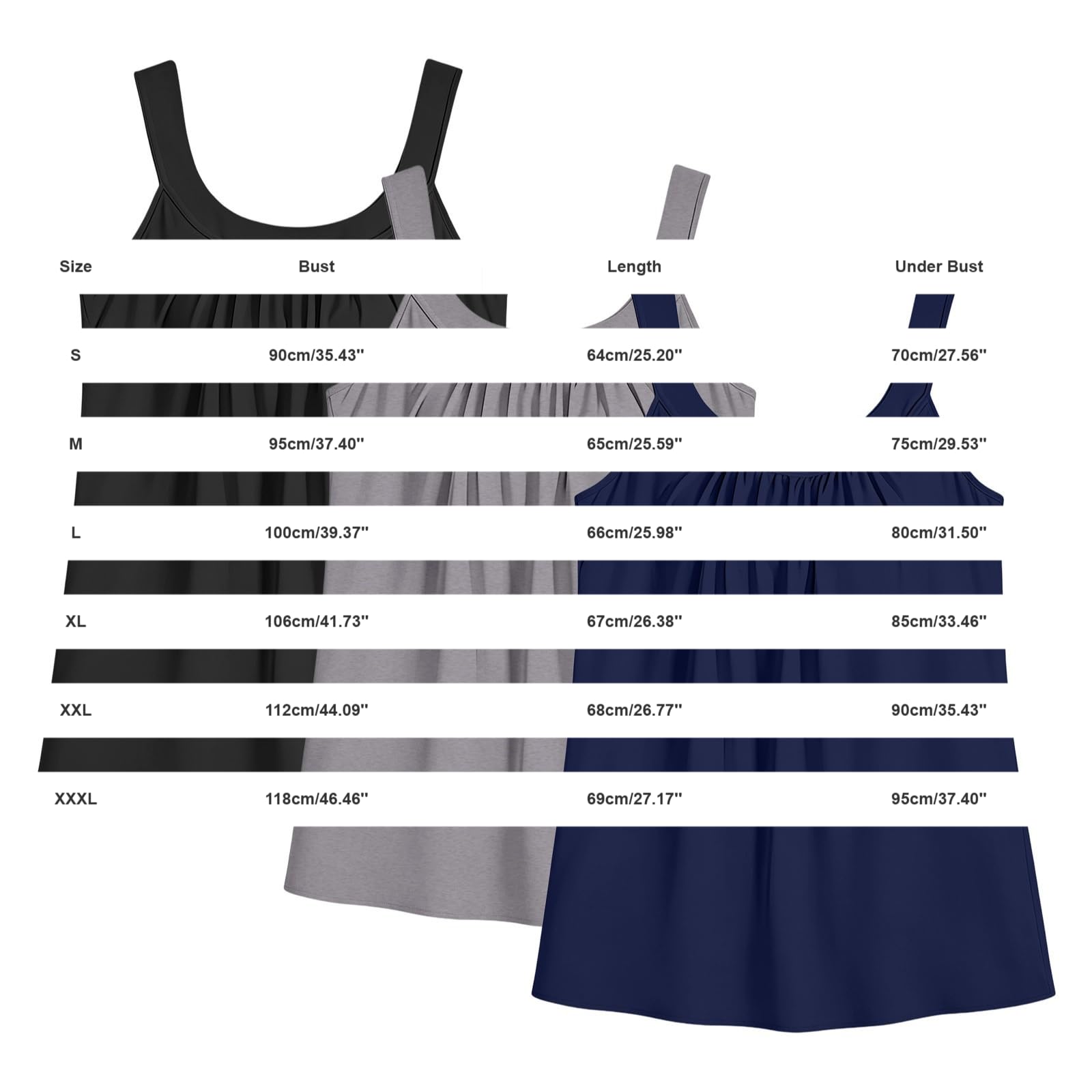 3er-Pack Damen-Tops mit integriertem BH, U-Ausschnitt, Weste, Top für Damen