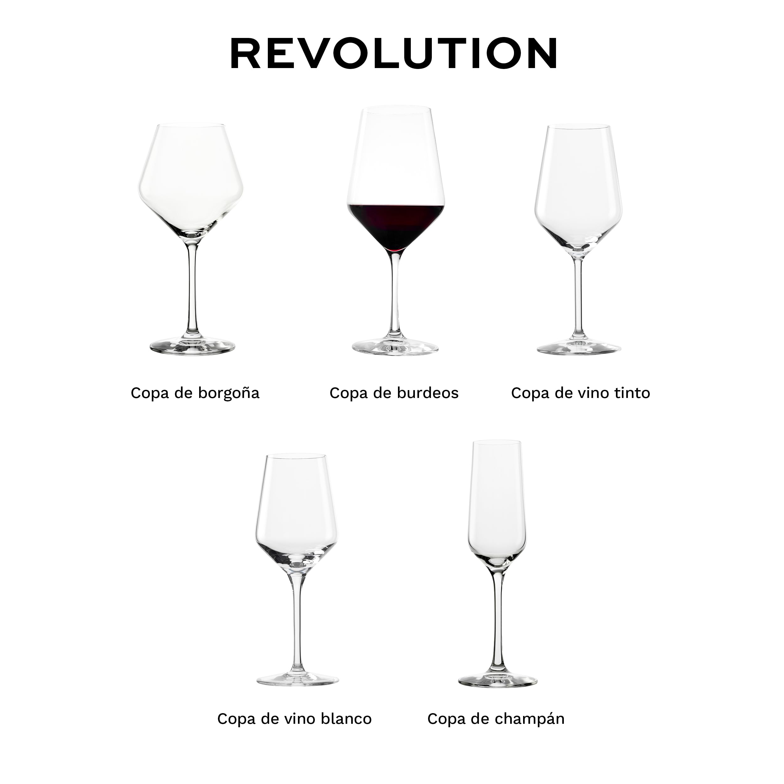 Stölzle Lausitz Copas de Vino Bordeaux Revolution Set de 6, 650 ml – Copas de Alta Calidad para Bordeaux, Amarone & Syrah – Copas Elegantes de Cristal – Resistentes a Golpes y Lavavajillas