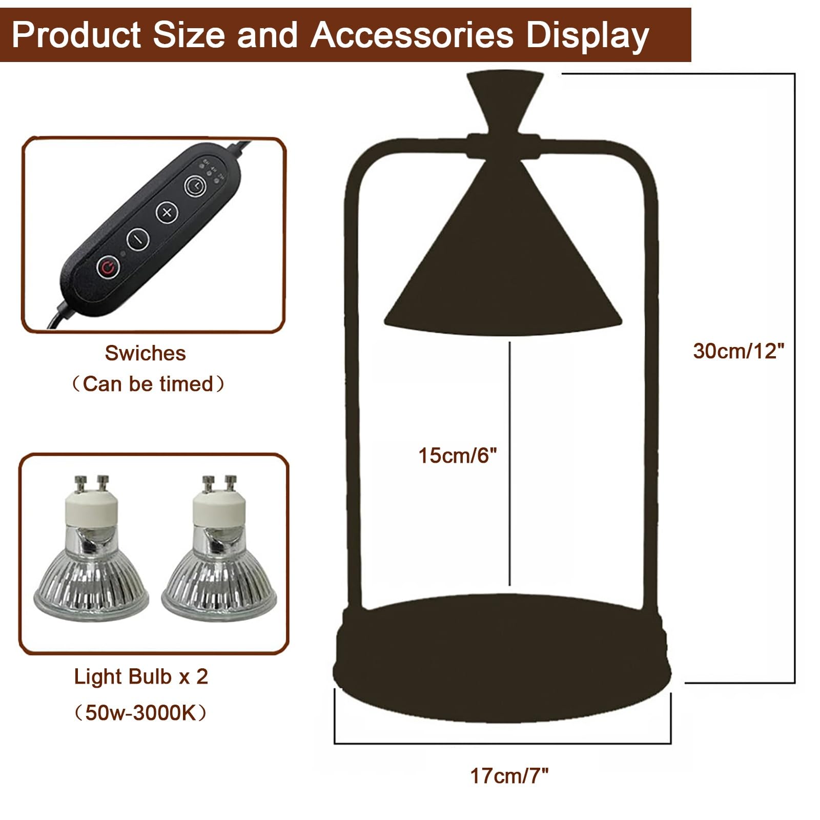 Chauffe-cire à intensité variable avec minuterie, lampe bougie réglable en hauteur pour une ambiance chaleureuse de chambre à coucher, salon, cadeau idéal pour la décoration de la maison