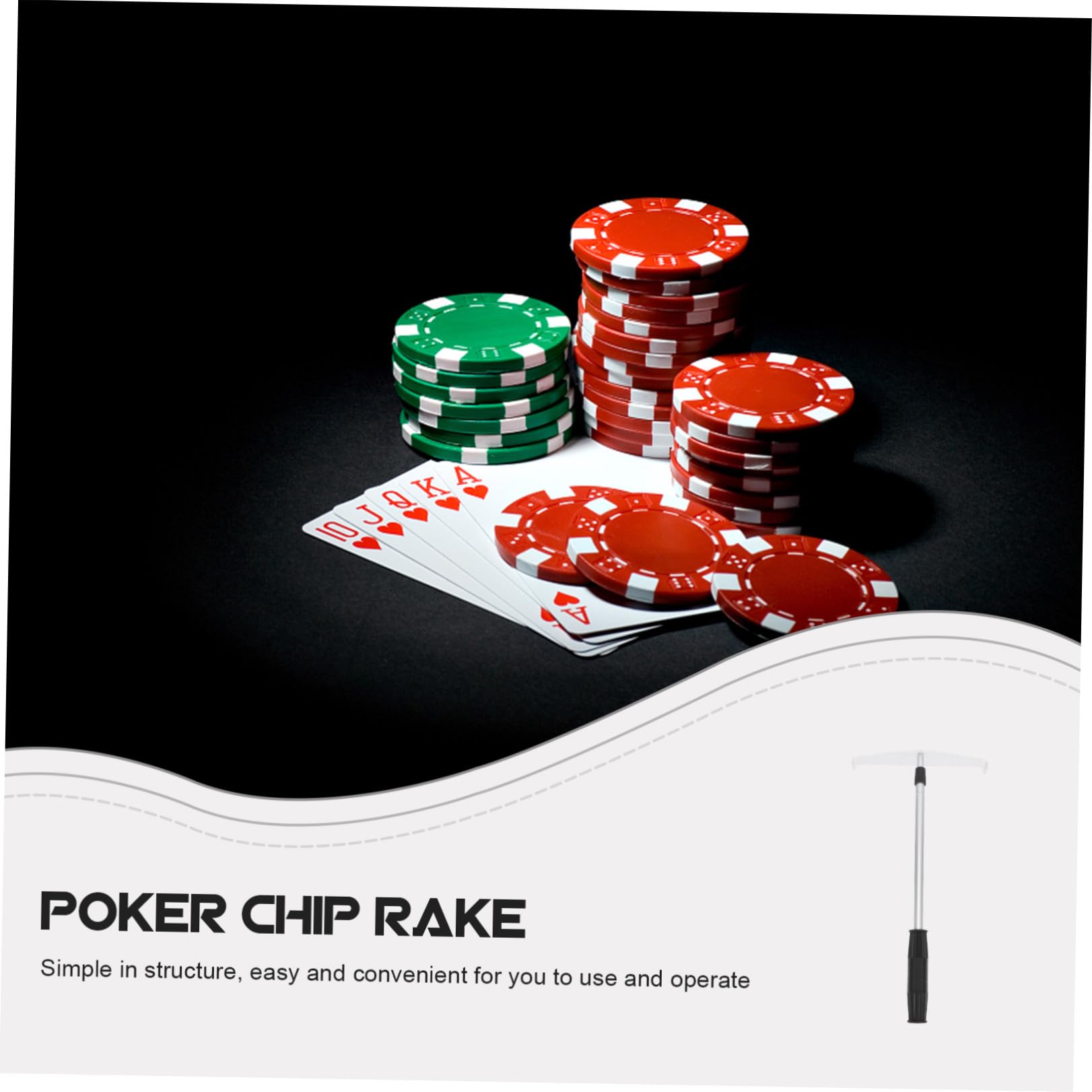 Garneck Collecteur Télescopique Léger Facile à Utiliser Bâton Pratique pour Jetons de Poker en Acrylique pour Accessoires de Jeux de Société