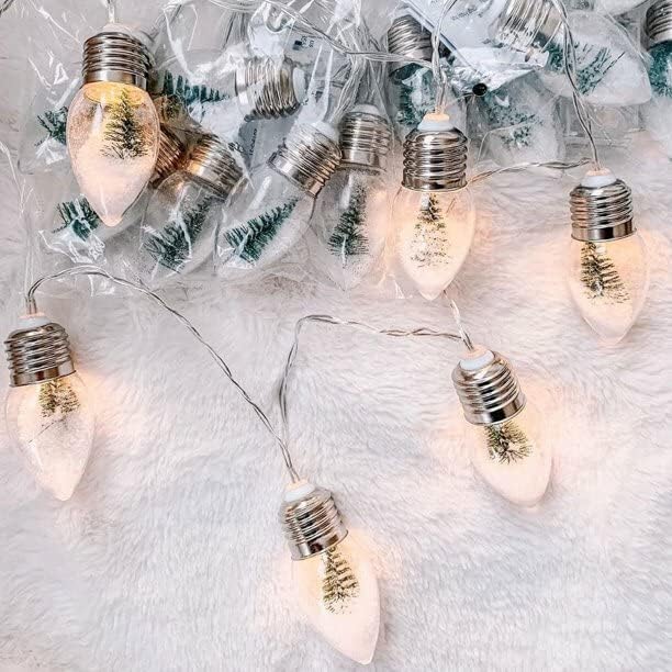 Christmas String Light Decoration Battery-Powered | 10 Warm LED Glass Ball X-Mas Decor