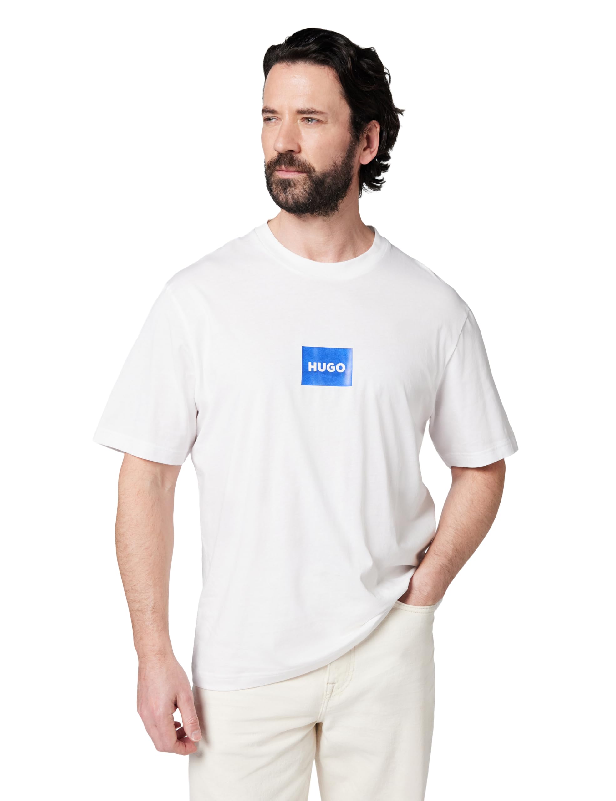 Hugo Men's T-Shirt, White 100, XXL