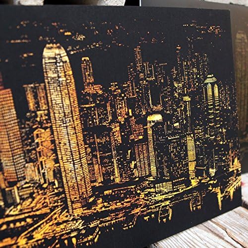 Scratch Map, Most Popular City in the World Scratch Night View Deluxe Poster 16" x 11" - Hong Kong image 5