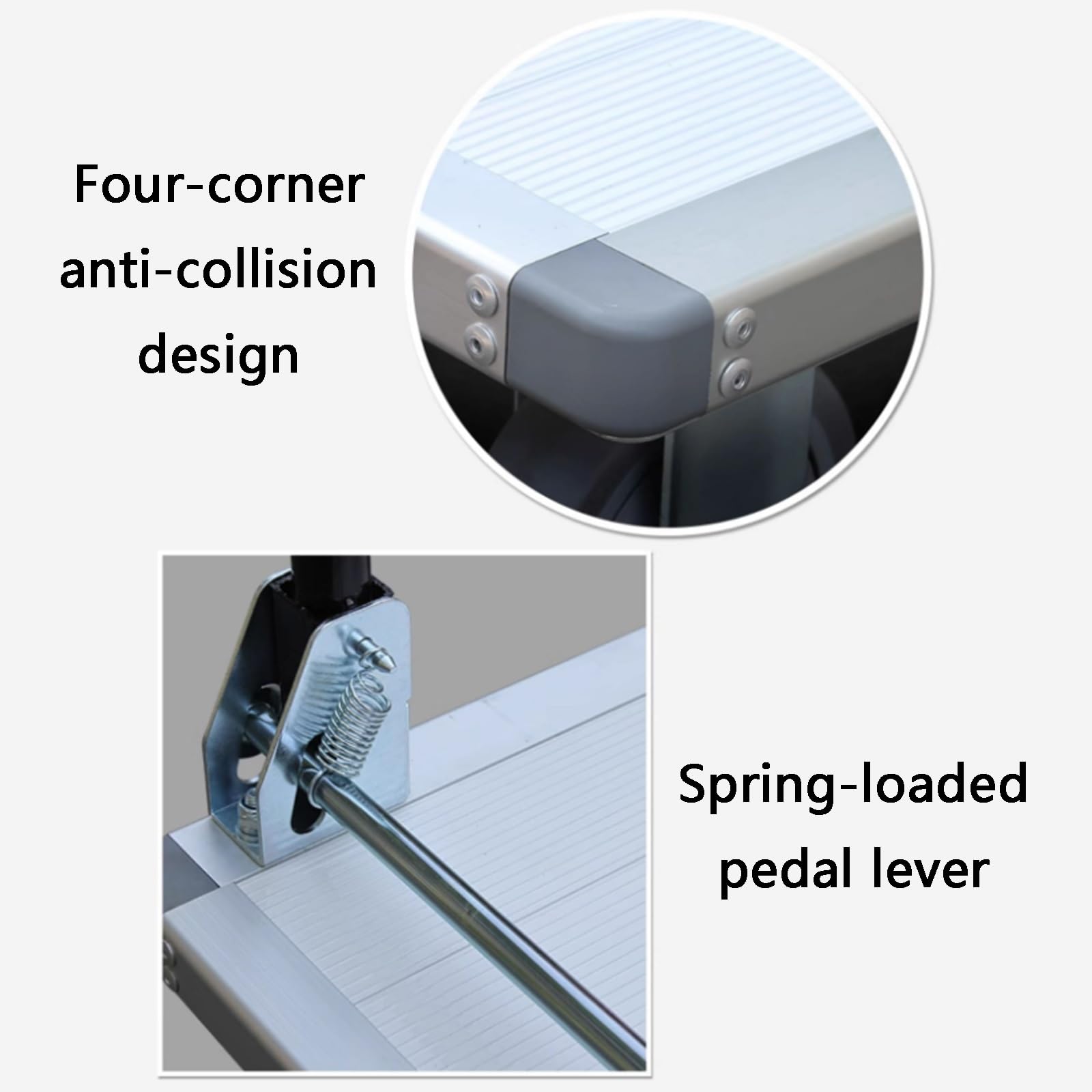 Hochleistungs-Plattformwagen, Flacher Wagen mit Rädern, Aluminiumlegierung Material, Starke Tragfähigkeit, Faltbares Design, für Supermärkte/Fabriken/Häuser(Medium)