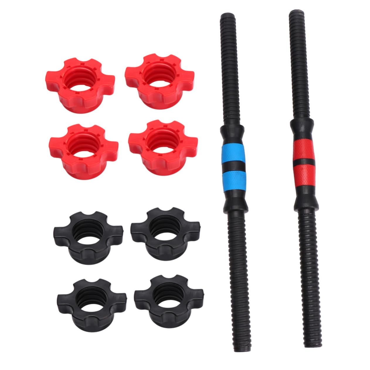 1set Barre Per Manubri Regolabili Include Barra e Barra Blu Noci Rosse e Noci Attrezzatura Fitness Per Allenamento Sicurezza e Comfort Assicurati Esercizio