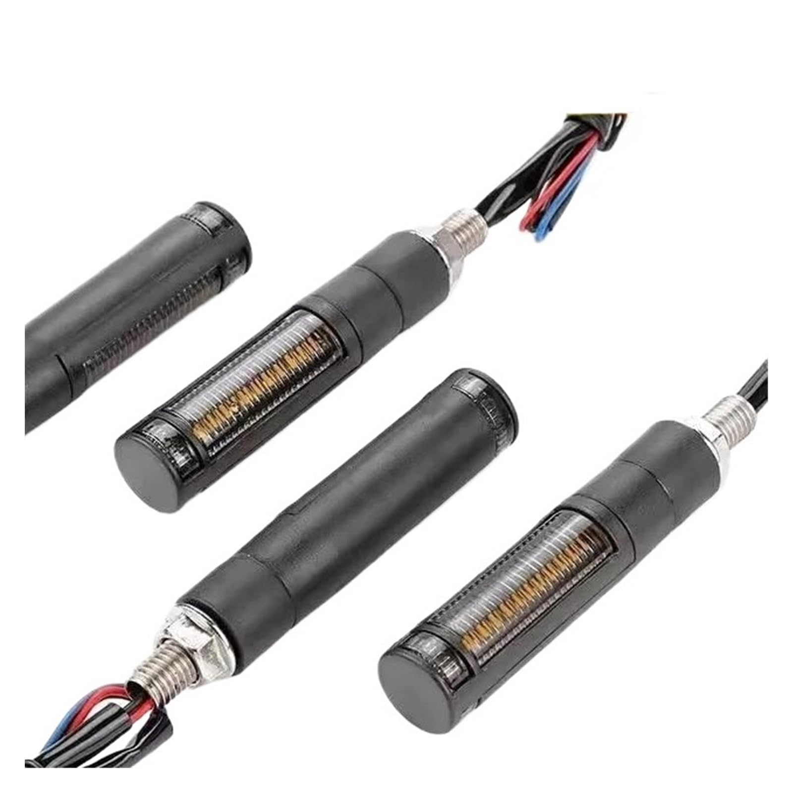 Per Yamaha Per Scooter Niu Luce Freno A Flusso Cilindrico LED Modifica Indicatore Di Direzione 12V Adatto indicatori moto(White-4pcs)