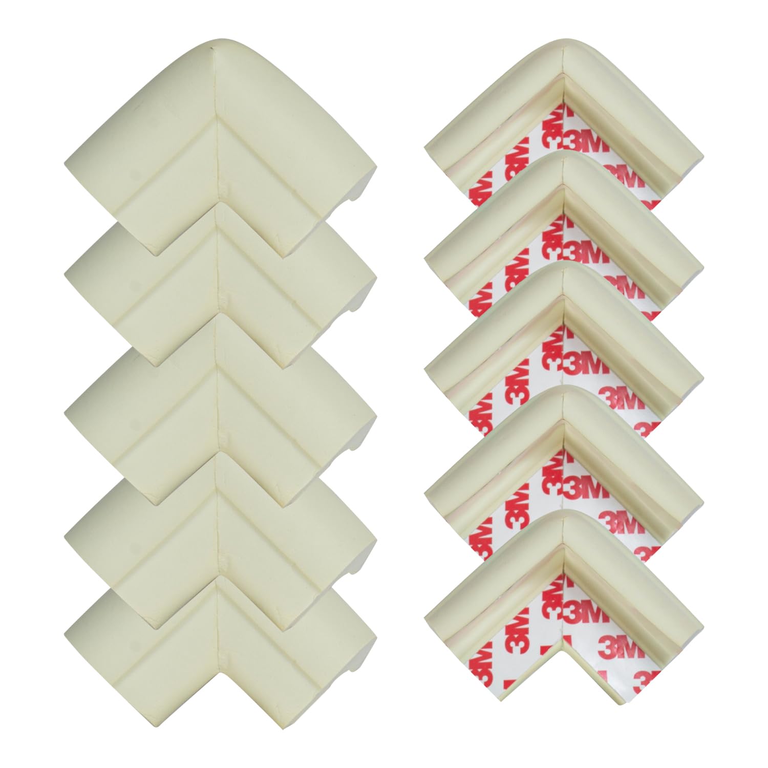 Baybee 10 Pcs Baby Safety Corner Guards | Soft Cushion Protectors for Sharp Edges | Child Safety Guards for Furniture, Tables, and Cots | Baby Proofing Kit for Kids (White)