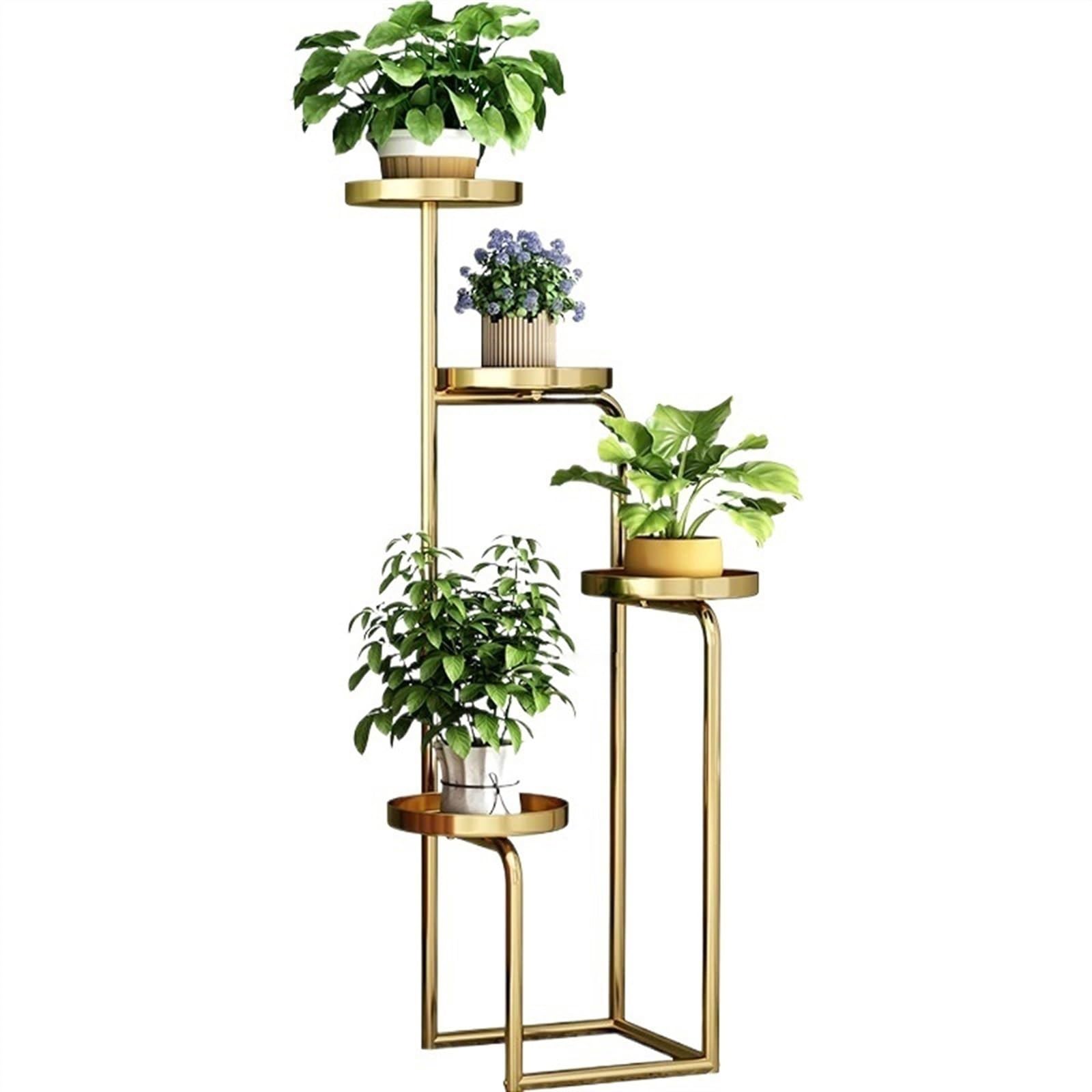 zhangrui1888 Plant Stand Nordic Iron Floor-standing Plant Shelves Living Room Decorative Flowerpot Shelf Balcony Rack Indoor Potted Display Indoor Plant Shelf