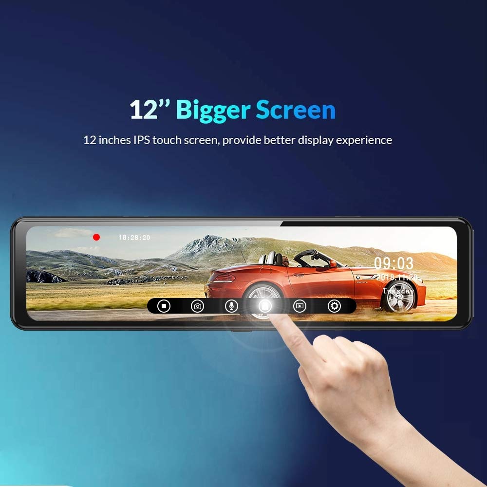 Nuovo 12 Pollici 4G Android specchietto retrovisore Auto DVR HD 1080P GPS WiFi ADAS Dash Cam registratore a Doppia Lente registratore Macchina Fotografica Automatica DVR