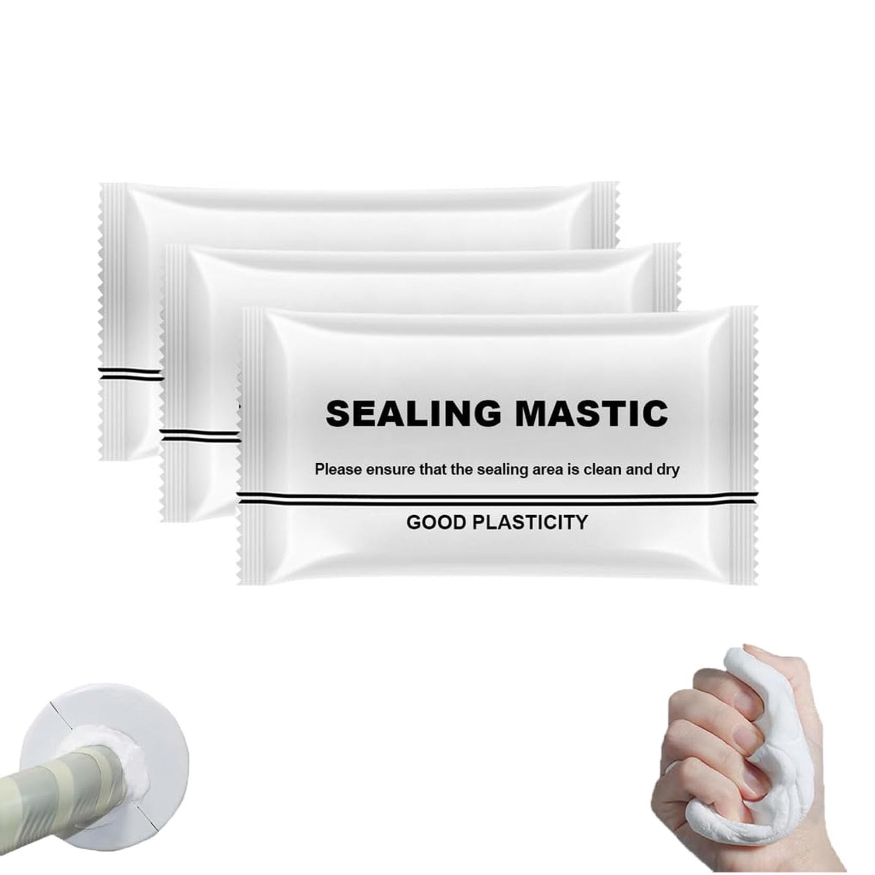 Super Diamond Mud Seal, 2025 New Type Waterproof Sealant Mastic, Waterproof Repair Sealing Clay, Quick Wall Mending Mud for Drain Connection, for Holes and Gaps Wall Filler (3 PCS)