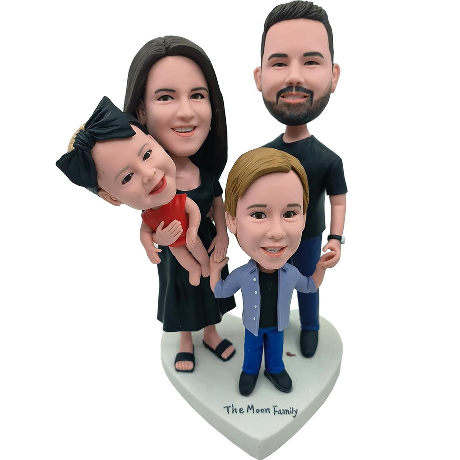 Figurine BobbleHeads personnalisée, figurine familiale faite à la main, sculpture personnalisée pour une famille, figurine d'action basée sur votre photo, personnalisée unique