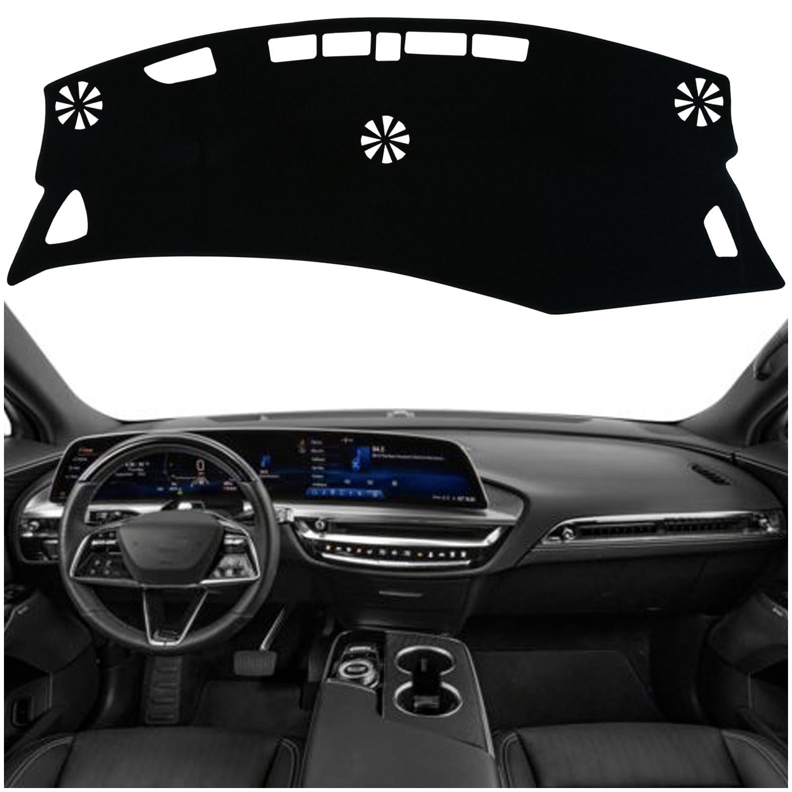 Photo 1 of KEEGTBOX Dashboard Mat Cover Interior Center Console UV Rays Protector Compatible with Cadillac Lyriq Lyriq Tech Luxury Sport 2023 2024 2025 Dash Board Mat Carpet Accessories