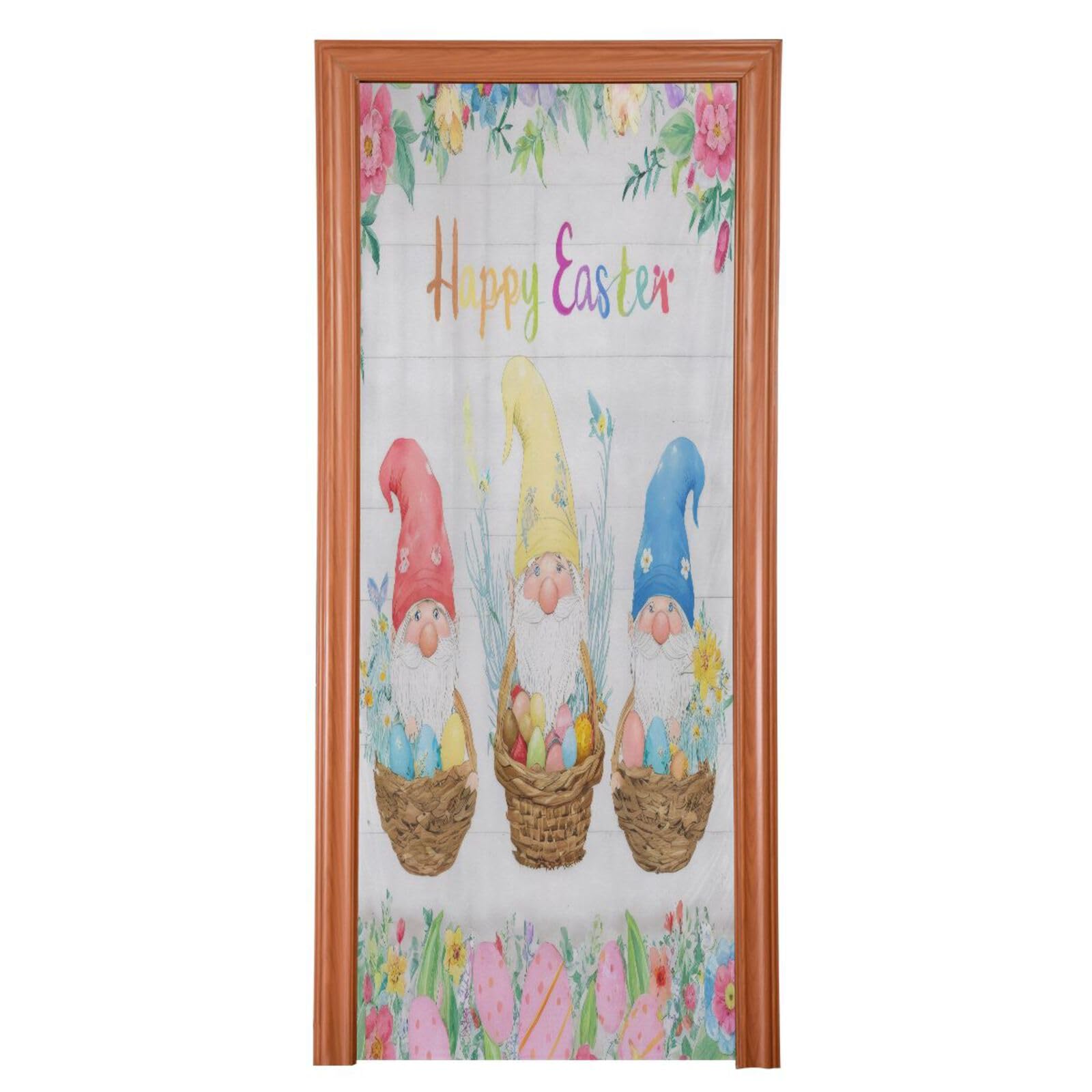 FLildon Funny Elves Gnomes and Easter Egg Door Cover Decoration, Party Accessory Porch Decor for Festive Ornament Room Door Covers 32 x 79 Inch