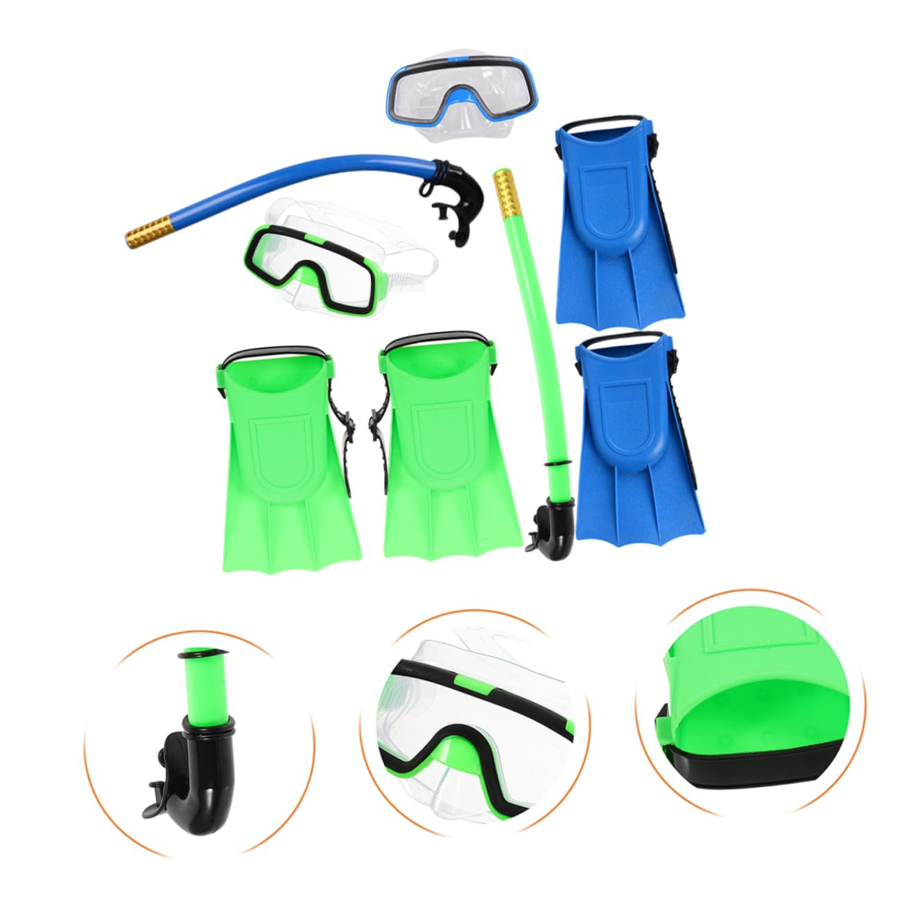 CORHAD 1Set Snorkeling Gear Set Semi Dry Diving Goggles for Boys Comfortable Fit Wide View Safe Birthday Present for Young Divers