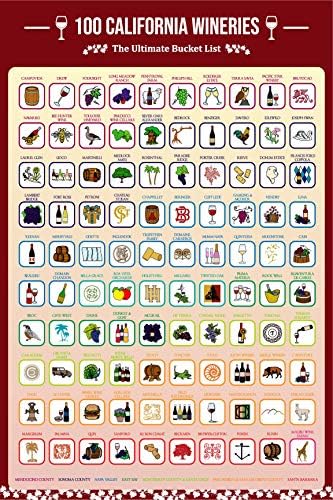 Wine Bucket checklist Poster Scratch Off