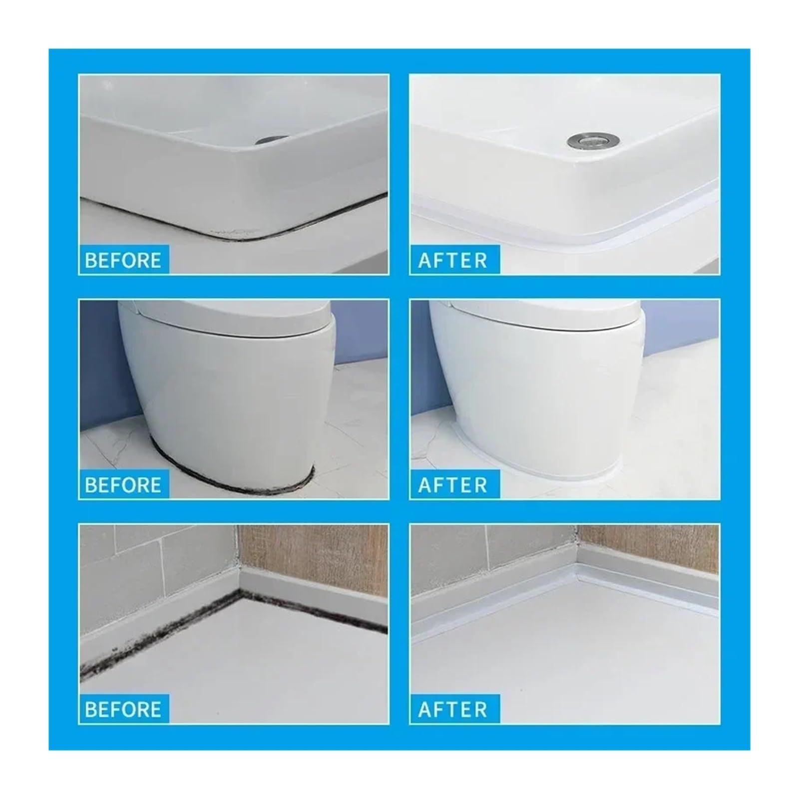 Nastro sigillante, 2 Rotoli di Nastro sigillante Autoadesivo Mastice for Bagno, WC, Adesivi murali angolari(Gray,2mx2.2cm)