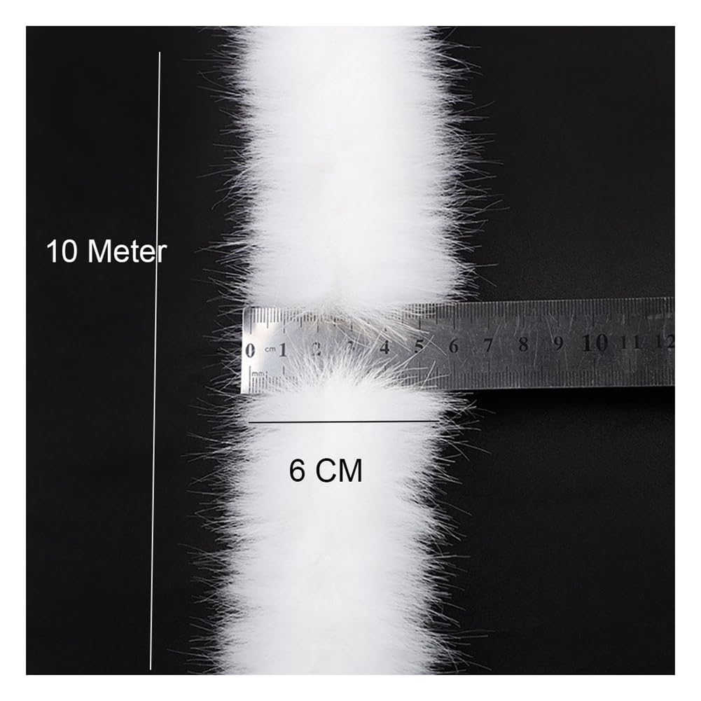 Ruban Fausse Fourrure Blanche 2m X 30mm - Doux, Pour Couture Déco Noël Mariage